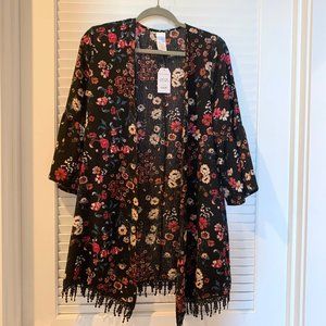 Time and Tru Bell Sleeve Floral Komono